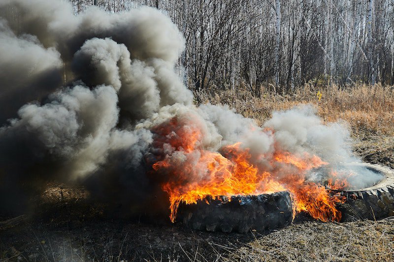 Stopping the spread of rubber and plastic fires