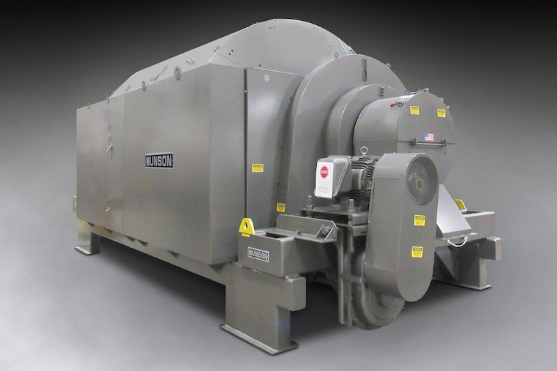 High-capacity rotary batch mixer resists abrasion