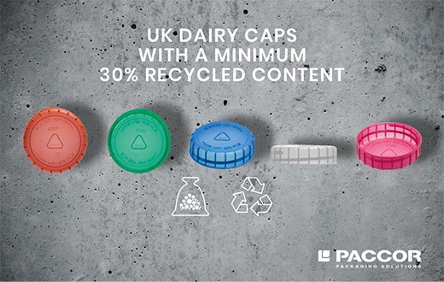 PACCOR to include minimum 30 per cent rHDPE content in UK dairy caps