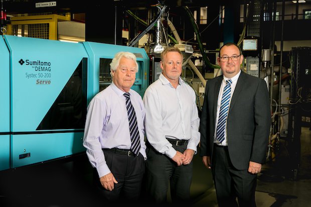 Mitre Plastic’s Neil Breckon left, Michael Breckon centre with Sumitomo (SHI) Demag’s Northern Area Sales Manager Ian Jobling.jpg