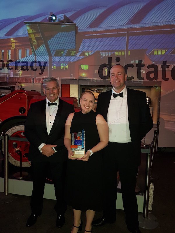 From L-R - Bitrez's Managing Director, Paul Jones;  Senior Administrator, Wendy Howarth and Resin Sales Manager, Dominic Hopwood at Chemicals Northwest awards.jpg